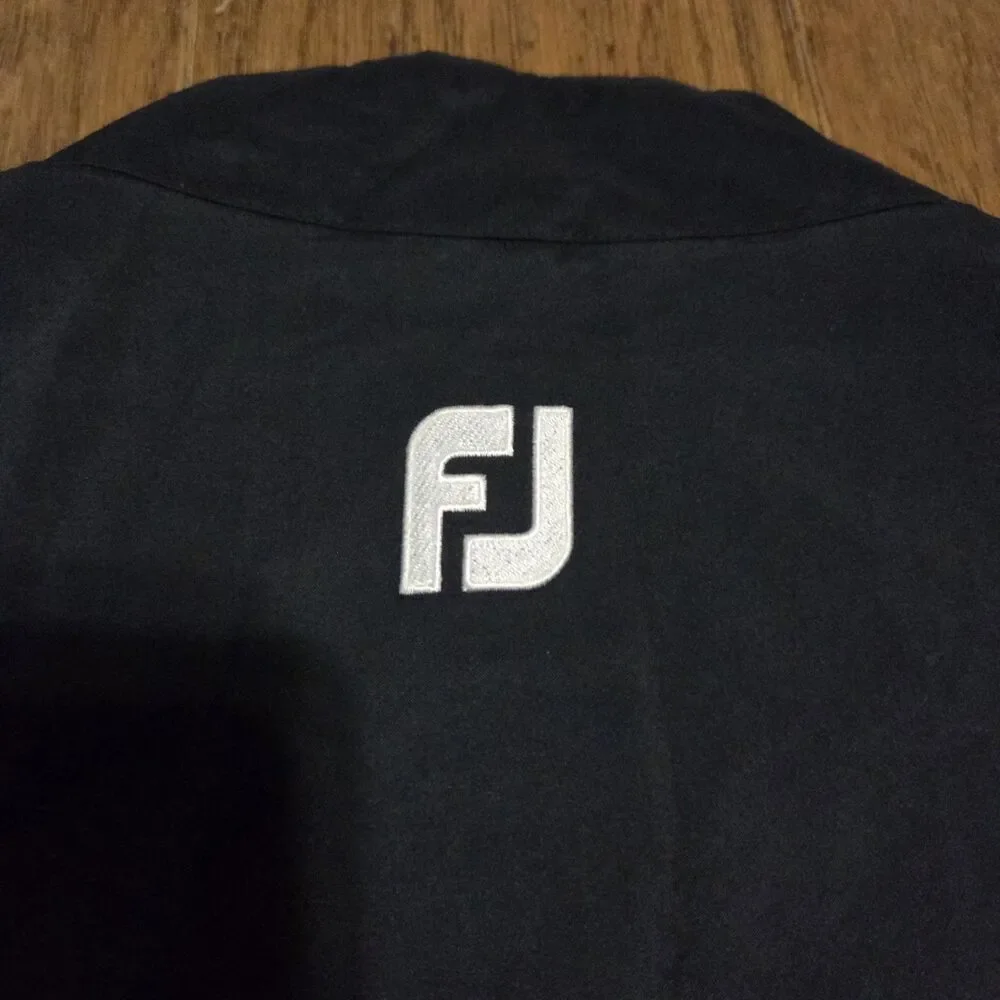 FootJoy DryJoys Windbreaker Jacket Mens M Black Golf Performance Full Zip